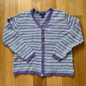 Vintage Fair Isle Cotton Button Up Cardigan by Northern Spirit in